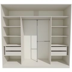 Шкаф-купе 2450 серии NEW CLASSIC K1+K1+K1+B22+PL4 (по 2 ящика лев/прав+F обр.штанга) профиль «Капучино» в Екатеринбурге - mebel24.online | фото 2