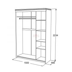 Шкаф-купе 3-х дверный Ольга-13 (1500) в Екатеринбурге - mebel24.online | фото 2