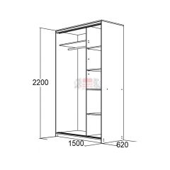 МИРАЖ 15.1 (620) Шкаф для платья и белья в Екатеринбурге - mebel24.online | фото 2