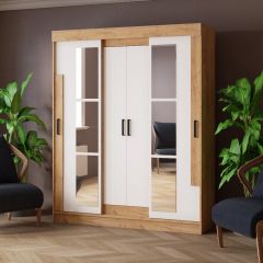 Шкаф-купе ТВИСТ Белый/Дуб крафт золотой в Екатеринбурге - mebel24.online | фото