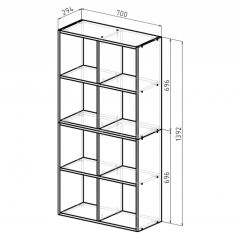 Стеллаж 8 секций (белый) в Екатеринбурге - mebel24.online | фото 2