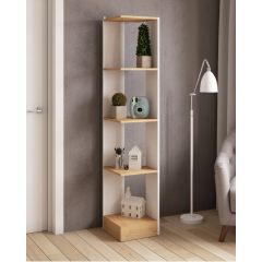 Стеллаж СТМ-1 ЛДСП Белый/ЛДСП Дуб крафт золотой в Екатеринбурге - mebel24.online | фото