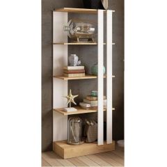 Стеллаж СТМ-2 ЛДСП Белый/ЛДСП Дуб крафт золотой в Екатеринбурге - mebel24.online | фото