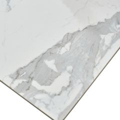 Стол CREMONA 140 HIGH GLOSS STATUARIO Белый мрамор глянцевый, керамика/ белый каркас, ®DISAUR в Екатеринбурге - mebel24.online | фото 5