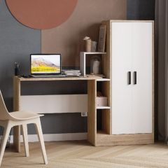 Стол компьютерный СКМ-1 ЛДСП Белый/Дуб сонома в Екатеринбурге - mebel24.online | фото