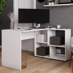 Стол компьютерный угловой СКМУ-4 Белый в Екатеринбурге - mebel24.online | фото