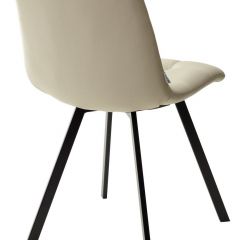 Стул CHILLI SQUARE HK017-02 серо-бежевый, PU/ черный каркас М-City в Екатеринбурге - mebel24.online | фото 4