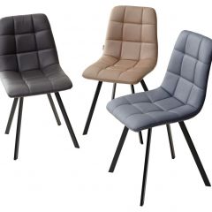 Стул CHILLI SQUARE HK017-09 серо-черничный, PU/ черный каркас М-City в Екатеринбурге - mebel24.online | фото 2