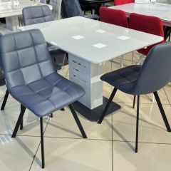 Стул CHILLI SQUARE HK017-09 серо-черничный, PU/ черный каркас М-City в Екатеринбурге - mebel24.online | фото 6