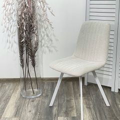 Стул ELVIS WZ2042-18 белая галька фактурный велюр / белый каркас М-City в Екатеринбурге - mebel24.online | фото