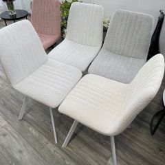 Стул ELVIS WZ2042-18 белая галька фактурный велюр / белый каркас М-City в Екатеринбурге - mebel24.online | фото 6