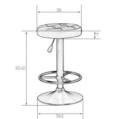 Табурет барный DOBRIN BRUNO LM-5008 (бело-чёрный) в Екатеринбурге - mebel24.online | фото 2