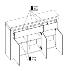 Тумба 3D3S, TAURUS, цвет белыйдуб вотан в Екатеринбурге - mebel24.online | фото 2