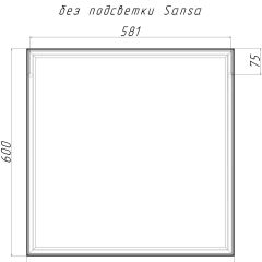 Зеркало Corsica 600х600 black без подсветки Sansa (SB1064Z) в Екатеринбурге - mebel24.online | фото 4