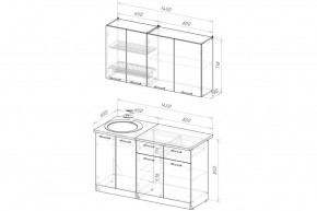 АНТИКА Кухонный гарнитур Медиум 2 (1400 мм) в Екатеринбурге - mebel24.online | фото 2