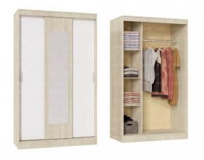 БАРИ Шкаф-купе с зеркалом (1300) Дуб Сонома/Белый в Екатеринбурге - mebel24.online | фото