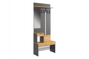 БАСКО Прихожая (модульная) графит/дуб крафт золотой в Екатеринбурге - mebel24.online | фото 6
