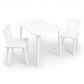Детский комплект стол и два стула «Корона» Rolti Baby (белый/белый, массив березы/мдф) в Екатеринбурге - mebel24.online | фото