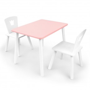 Детский комплект стол и два стула «Корона» Rolti Baby (розовый/белый, массив березы/мдф) в Екатеринбурге - mebel24.online | фото