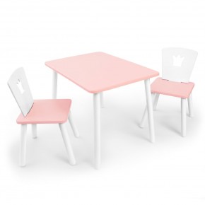 Детский комплект стол и два стула «Корона» Rolti Baby (розовый/розовый, массив березы/мдф) в Екатеринбурге - mebel24.online | фото