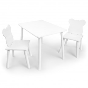 Детский комплект стол и два стула «Мишка» Rolti Baby (белый/белый, массив березы/мдф) в Екатеринбурге - mebel24.online | фото