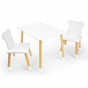 Детский комплект стол и два стула «Мишка» Rolti Baby (белый/береза, массив березы/мдф) в Екатеринбурге - mebel24.online | фото