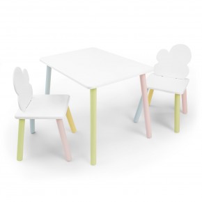 Детский комплект стол и два стула «Облачко» Rolti Baby (белый/цветной, массив березы/мдф) в Екатеринбурге - mebel24.online | фото
