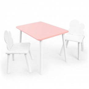 Детский комплект стол и два стула «Облачко» Rolti Baby (розовый/белый, массив березы/мдф) в Екатеринбурге - mebel24.online | фото