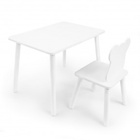 Детский комплект стол и стул «Мишка» Rolti Baby (белый/белый, массив березы/мдф) в Екатеринбурге - mebel24.online | фото
