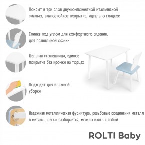 Детский комплект стол и стул «Мишка» Rolti Baby  (голубая столешница/белое сиденье/белые ножки) в Екатеринбурге - mebel24.online | фото 4