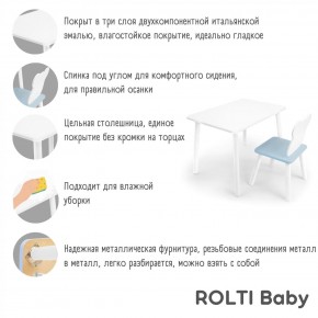 Детский комплект стол и стул «Мишка» Rolti Baby  (голубая столешница/голубое сиденье/белые ножки) в Екатеринбурге - mebel24.online | фото 4