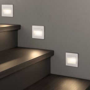 DK3050-WH Светильник встраиваемый в стену, IP 20, LED 3000, 1 Вт, белый, пластик в Екатеринбурге - mebel24.online | фото 6
