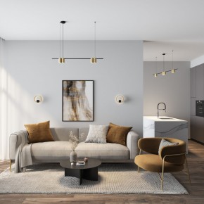 DK5060-BK+SG Бра ORBIT, IP20, 3000К, LED, 10 Вт, черный + сатинированное золото, алюминий в Екатеринбурге - mebel24.online | фото 5