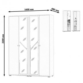 Камелия Шкаф 4-х створчатый, цвет дуб сонома, ШхГхВ 160х48х220 см., универсальная сборка, можно использовать как два отдельных шкафа в Екатеринбурге - mebel24.online | фото 4