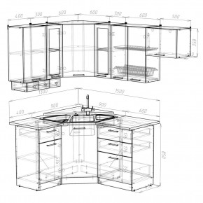 КИРА Кухонный гарнитур Литл ( 1300*2000 мм ) в Екатеринбурге - mebel24.online | фото 2