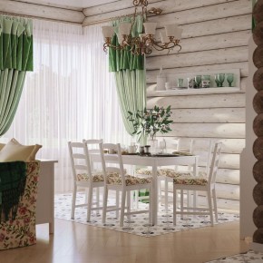 Комлект Вествик обеденный стол и четыре стула, массив сосны, цвет белый в Екатеринбурге - mebel24.online | фото 1