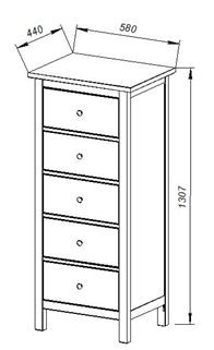 Комод 05 Кантри белый с пятью ящиками в Екатеринбурге - mebel24.online | фото 3