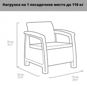 Комплект мебели Корфу Рест (Corfu Rest - without table) графит в Екатеринбурге - mebel24.online | фото 3
