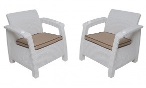 Комплект на балкон Yalta Premium Balcony Set (Ялта) белый (+подушки под спину) в Екатеринбурге - mebel24.online | фото 4