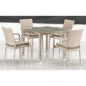 Комплект плетеной мебели T256C/Y376C-W85 Latte (4+1) + подушки на стульях в Екатеринбурге - mebel24.online | фото 3