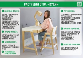 Комплект растущий стол и стул с чехлом 38 попугаев «Вуди» (Белый, Белый, Клетка) в Екатеринбурге - mebel24.online | фото