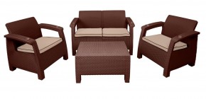 Комплект уличной мебели Yalta Premium Terrace Set (Ялта) шоколадый (+подушки под спину) в Екатеринбурге - mebel24.online | фото