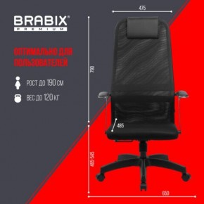 Кресло офисное BRABIX PREMIUM "Ultimate EX-801" пластик, плотная двойная сетка Х2, черное, 532922 в Екатеринбурге - mebel24.online | фото 5