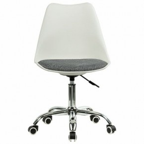 Кресло стул BRABIX "Eames MG-310 CH", хром, пластик белый, ткань серая, 532924 в Екатеринбурге - mebel24.online | фото 1