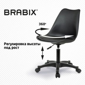 Кресло стул BRABIX "Eames MG-310 PL", пластик черный, экокожа черная, 532927 в Екатеринбурге - mebel24.online | фото 3