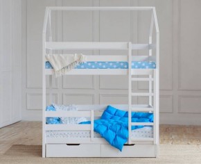 Кровать-домик двухъярусная 80*160 Белый в Екатеринбурге - mebel24.online | фото 5