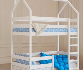 Кровать-домик двухъярусная 80*160 Белый в Екатеринбурге - mebel24.online | фото 6