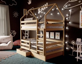 Кровать-домик двухъярусная 80*160 без покраски в Екатеринбурге - mebel24.online | фото