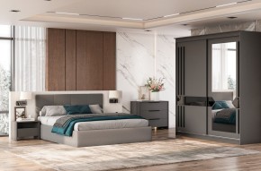Кровать двойная №4 с основанием (Серый) в Екатеринбурге - mebel24.online | фото 3