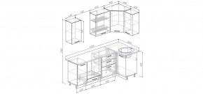 Кухня угловая Антрацит 2200х1000 (Стол. 38мм) в Екатеринбурге - mebel24.online | фото 2